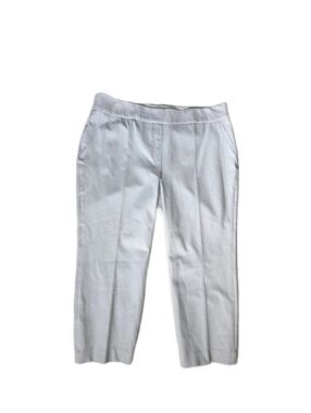 Spanx Womens On The Go Cropped Pants Size 1X Pull On White